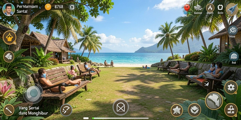 Tangkapan layar dari gameplay seru 8768 yang penuh warna.