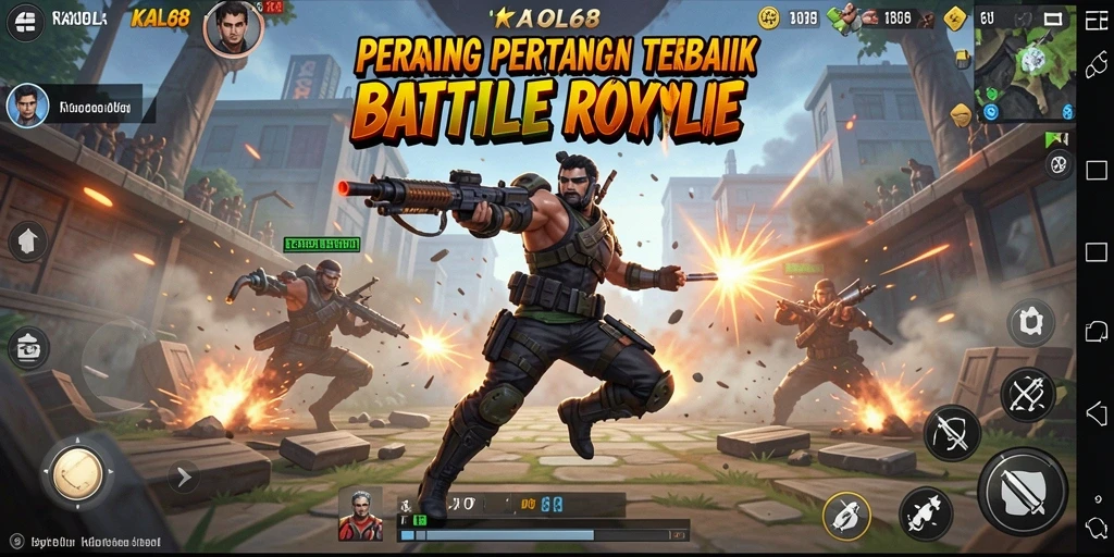 Tangkapan layar gameplay seru dari KAOL68 di arena Battle Royale.
