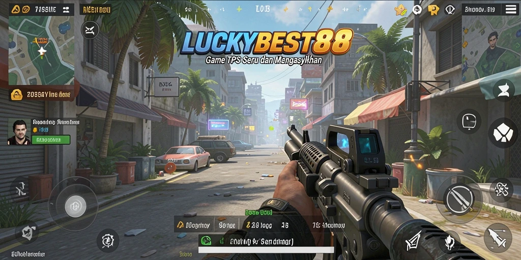 Tangkapan layar LUCKYBEST88 menampilkan aksi seru dalam gameplay TPS.